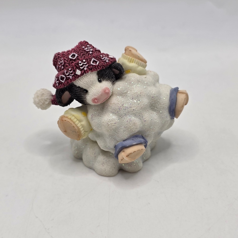 Enesco Mary's Moo Moos Rolling Pasture Cow Snowball Figurine 1998 Vintage 372749